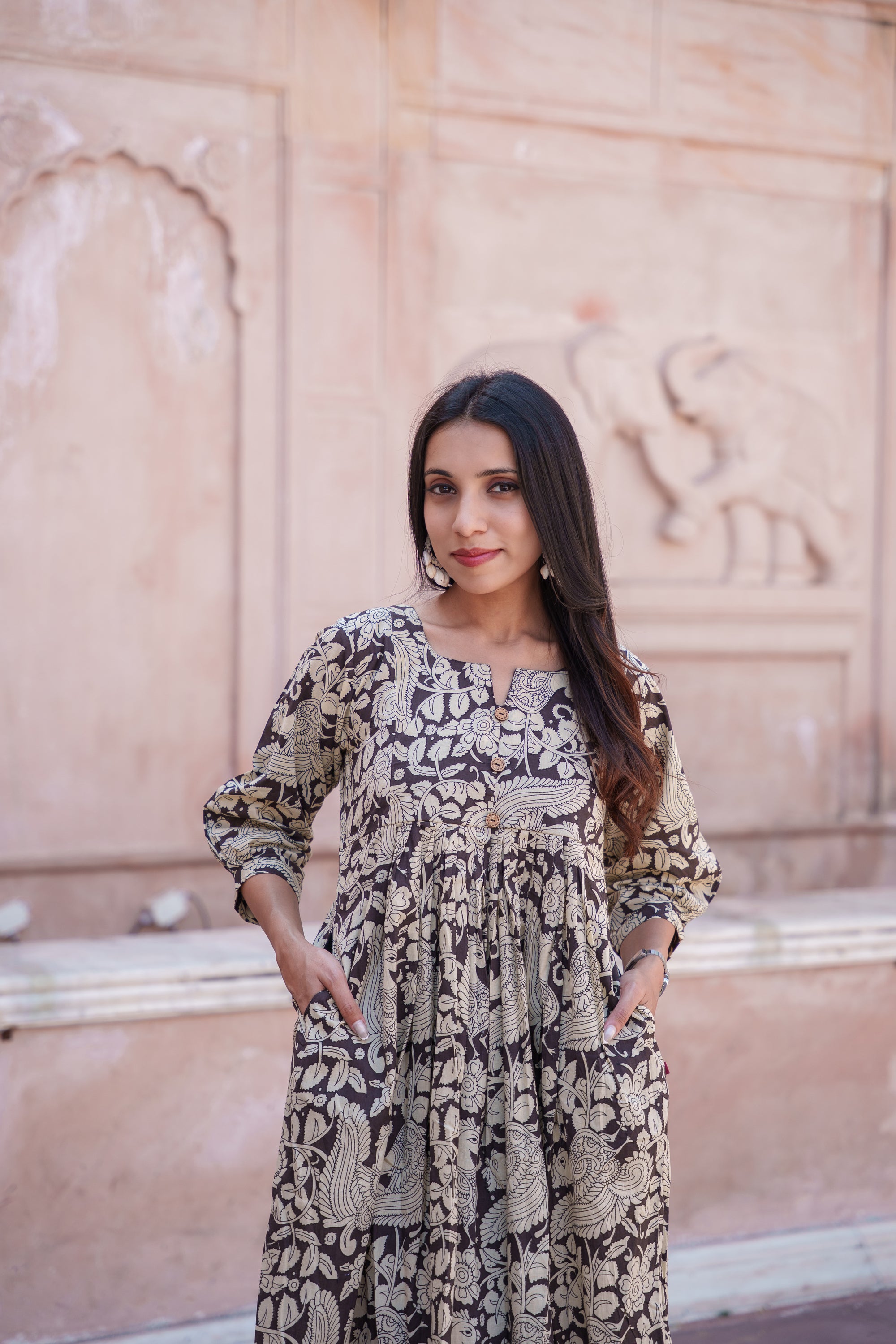 Roshini Kalamkari Cotton Dress – TADA