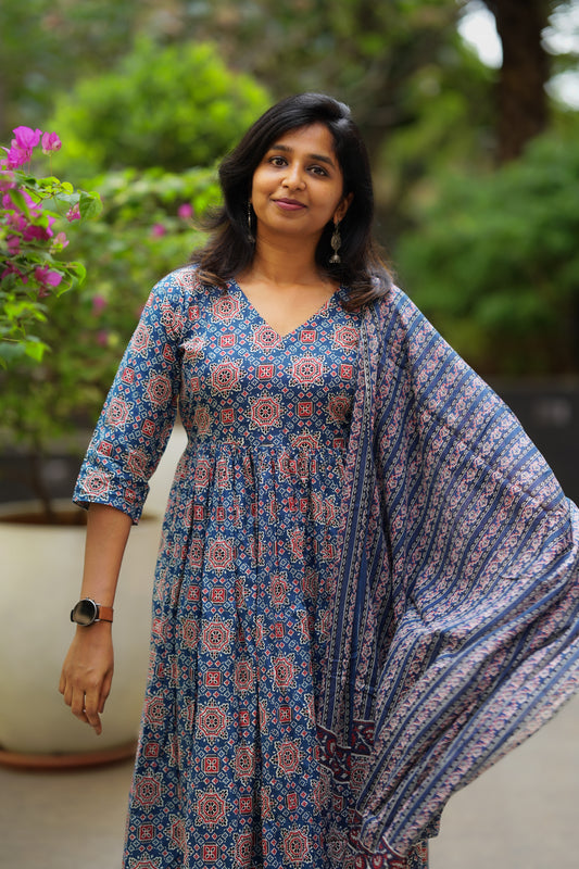 Audrey Cotton Anarkali Set