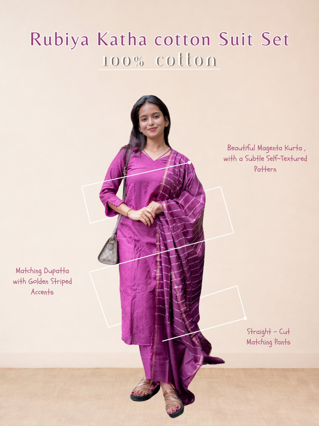 Rubiya Katha cotton Suit Set
