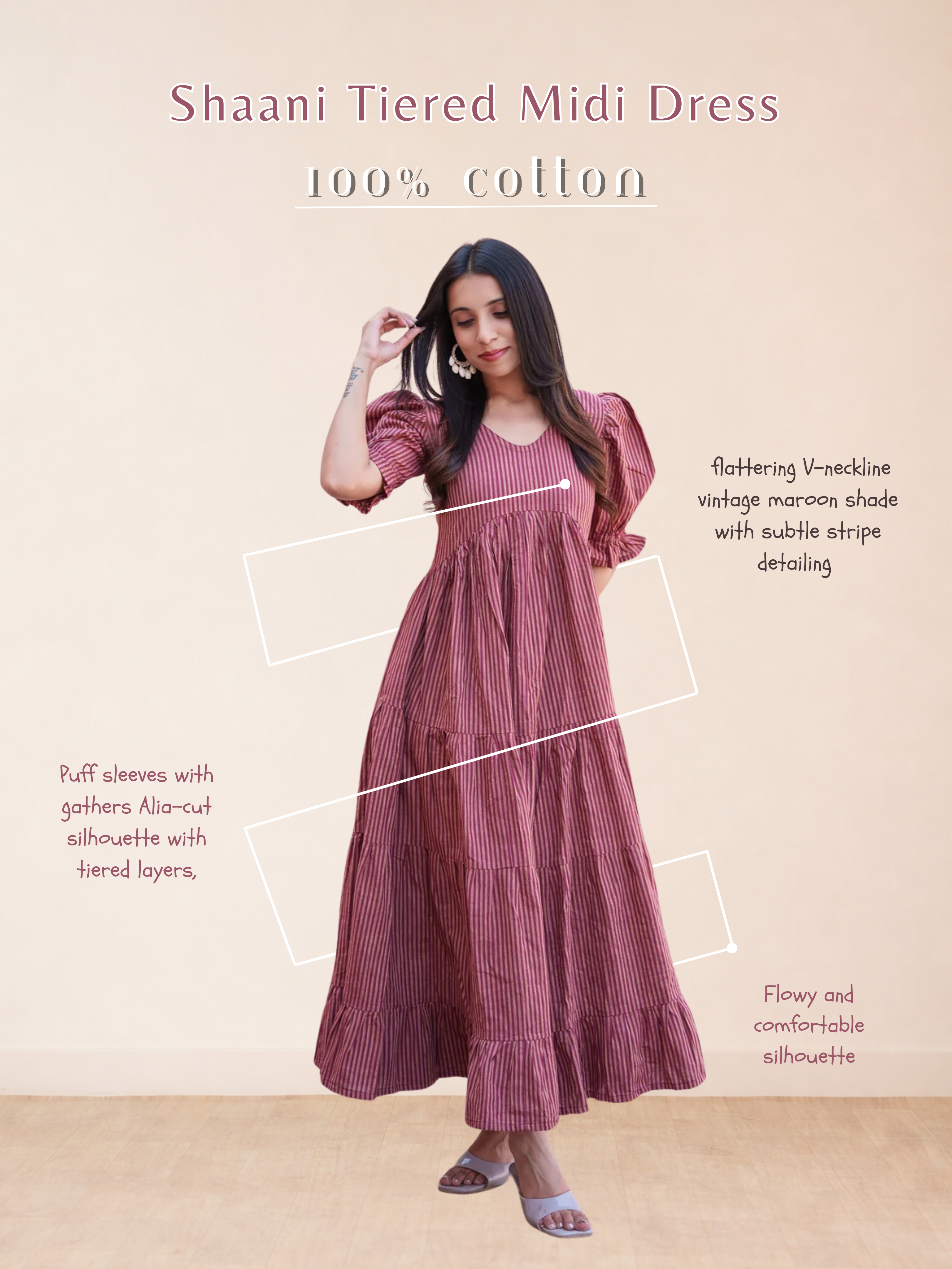 Shaani Tiered Midi Dress