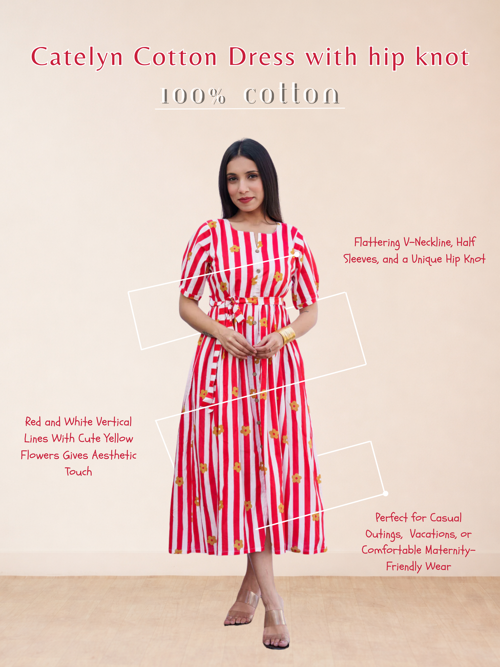 Catelyn Cotton Dress with hip knot