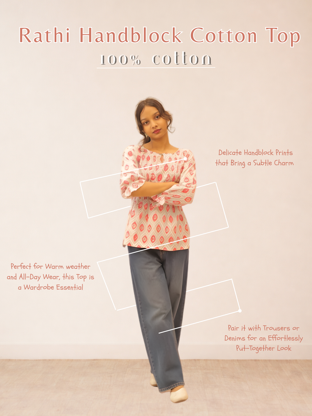 Rathi Handblock Cotton Top