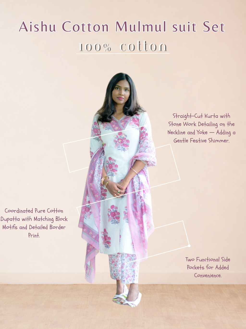 Aishu Cotton Mulmul suit Set