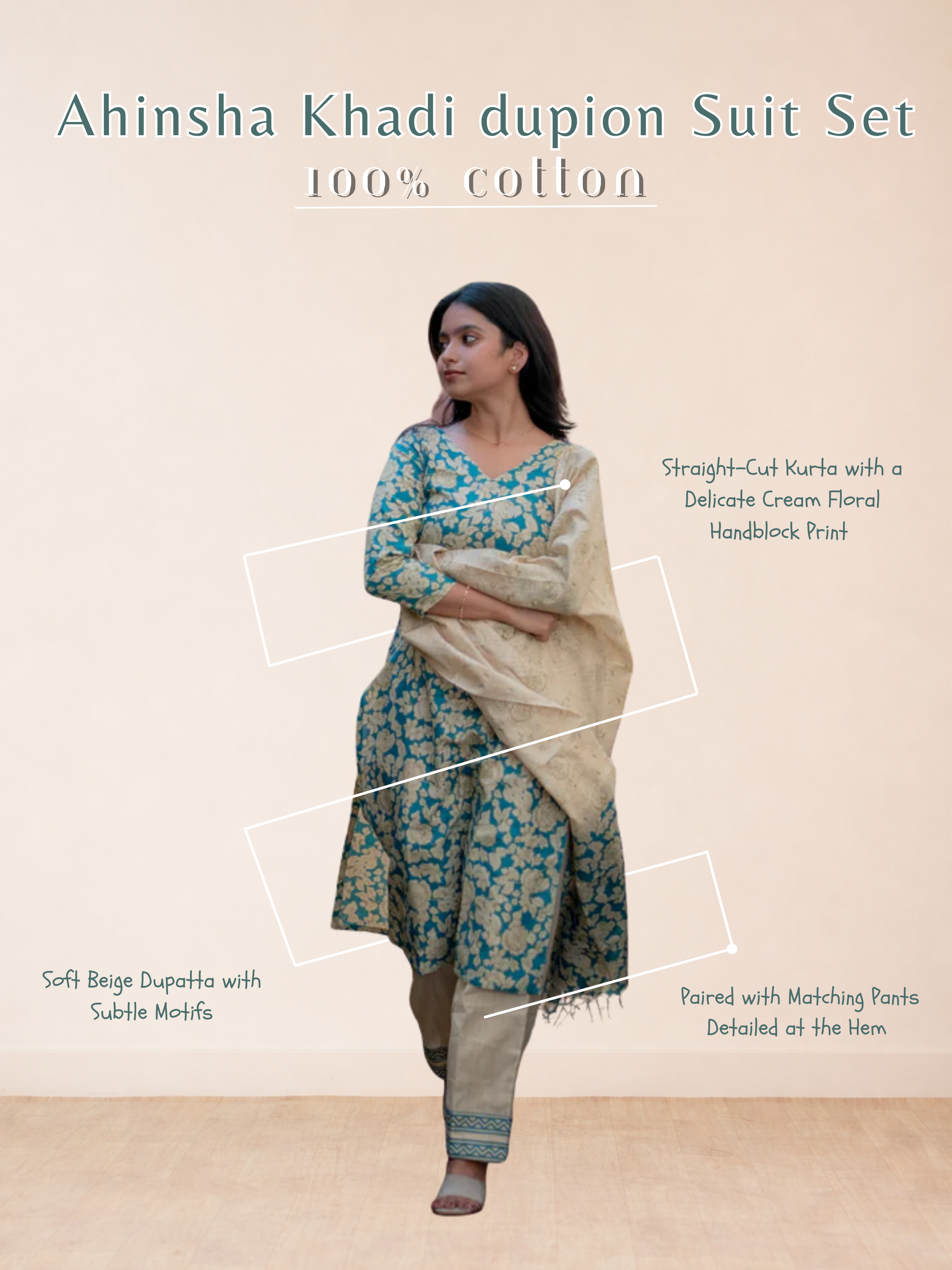 Ahinsha Khadi dupion Suit Set