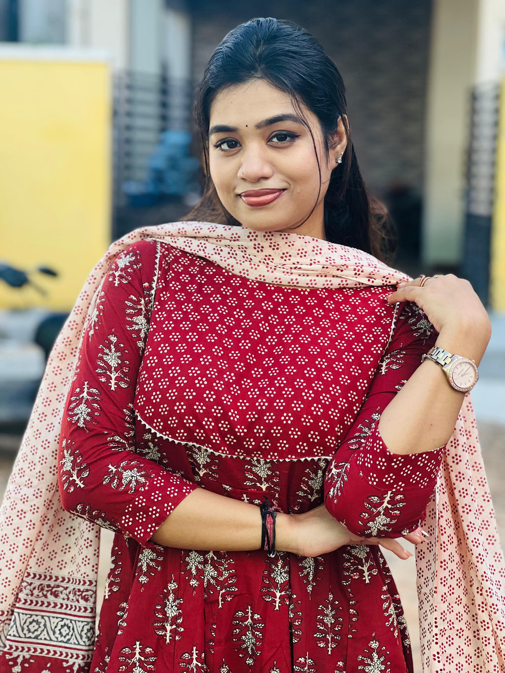 INARAH Cotton Anarkali set