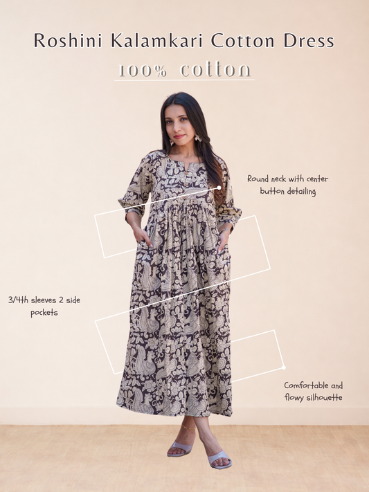 Roshini Kalamkari Cotton Dress