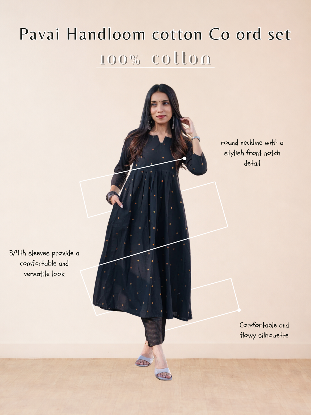 Pavai Handloom cotton Co ord set