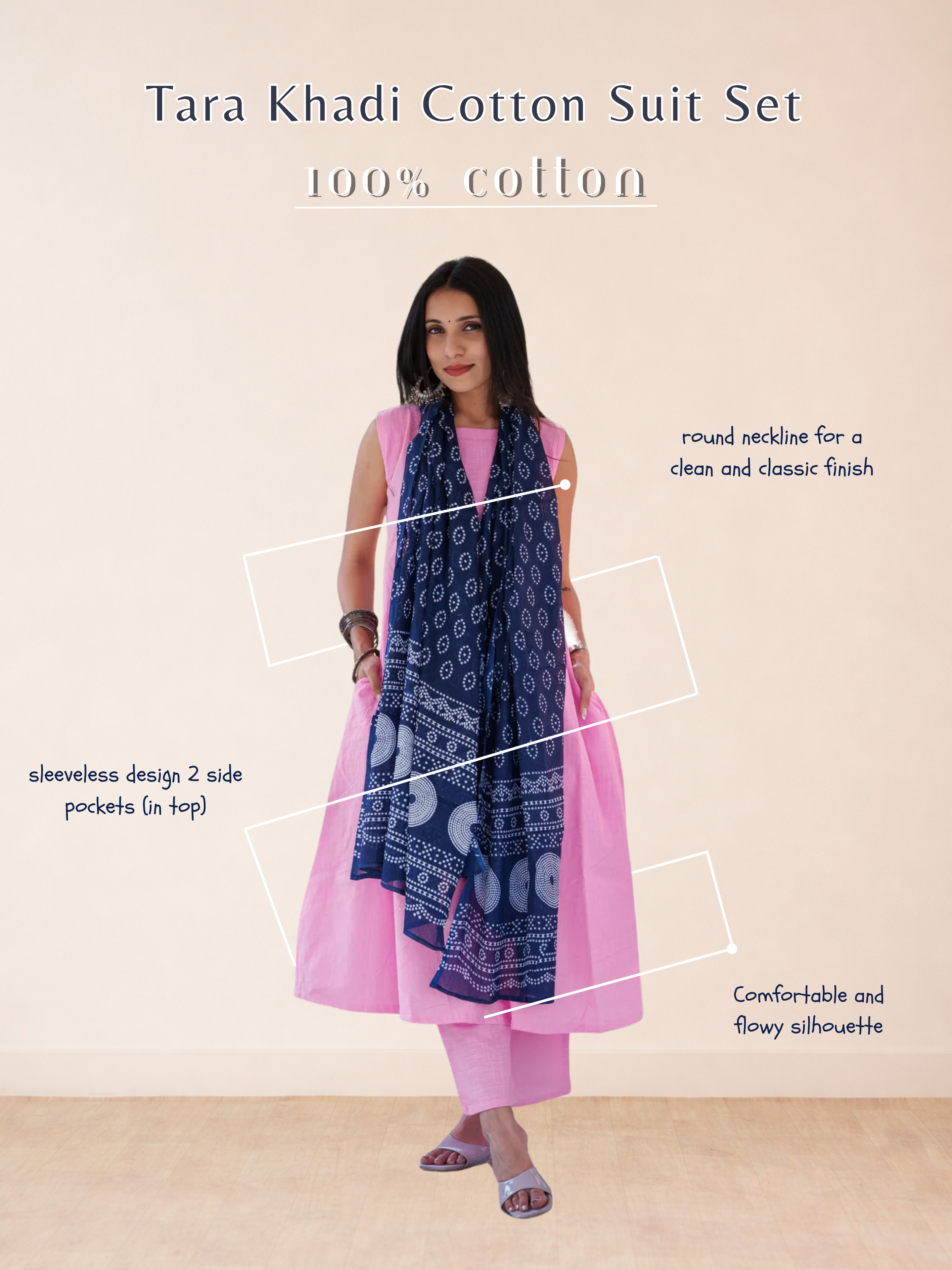 Tara Khadi Cotton Suit Set