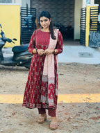 INARAH Cotton Anarkali set
