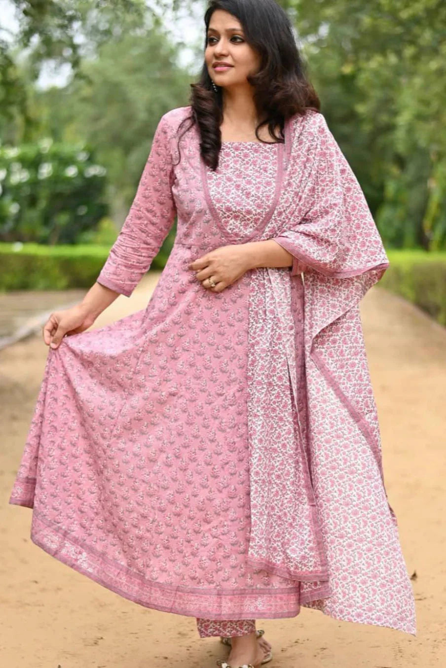 Onion pink  Cotton Suit Set