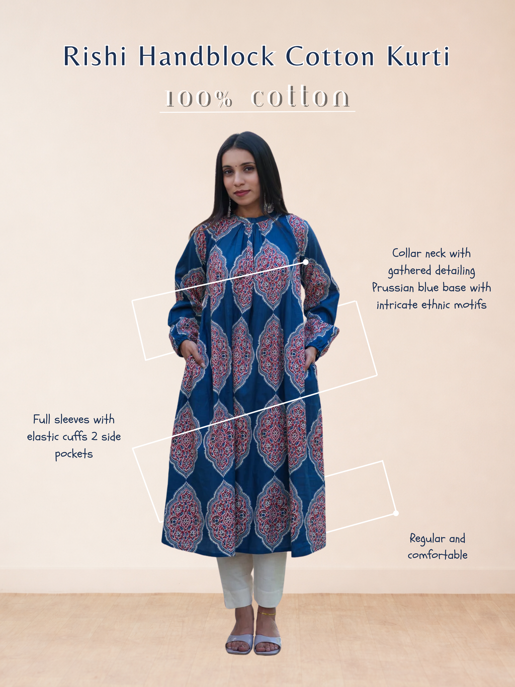 Rishi Handblock Cotton Kurti