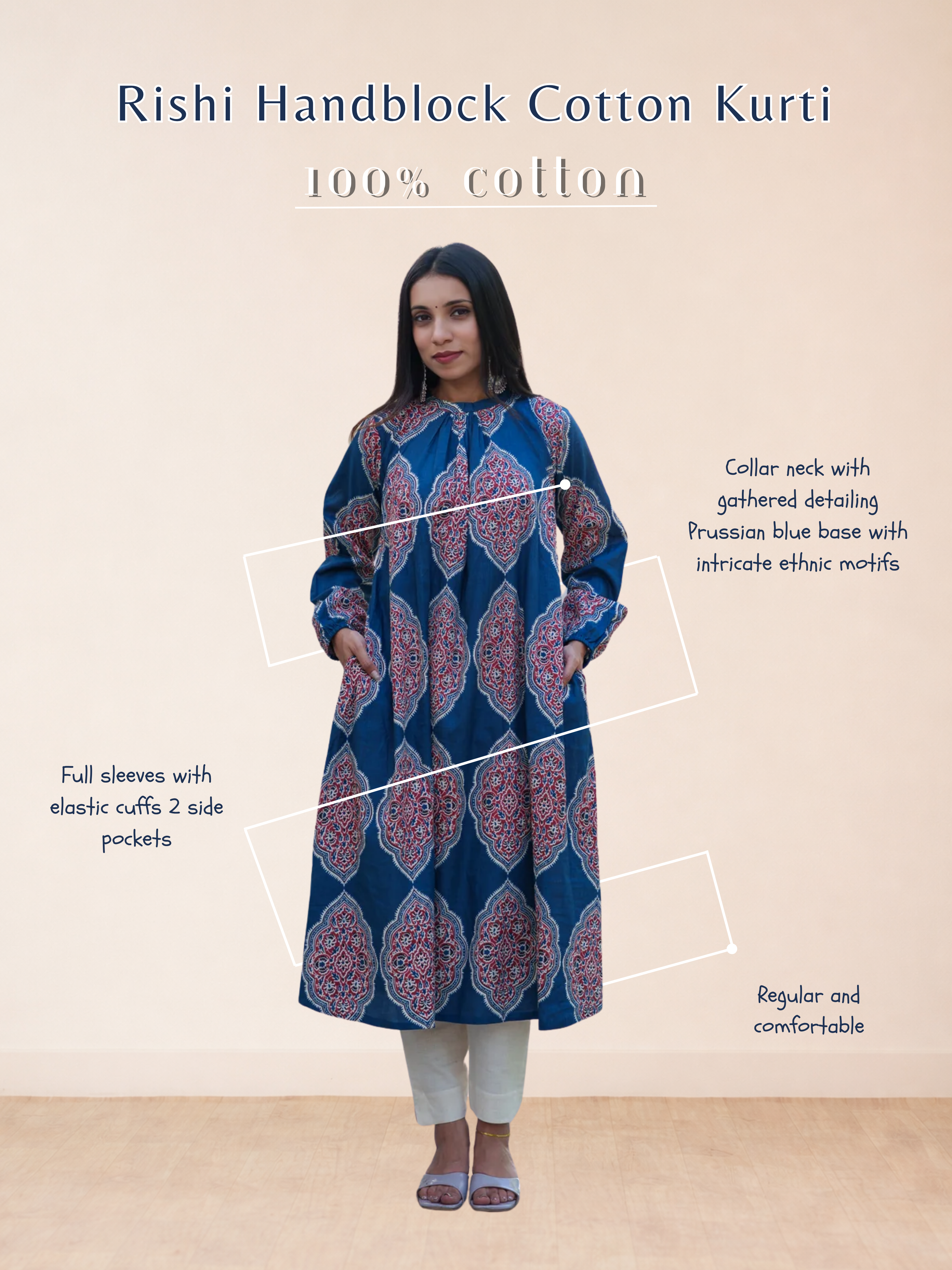 Rishi Handblock Cotton Kurti