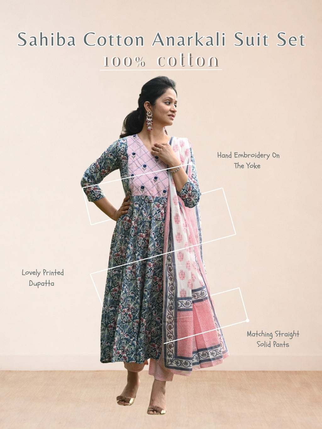 Sahiba Cotton Anarkali Suit Set