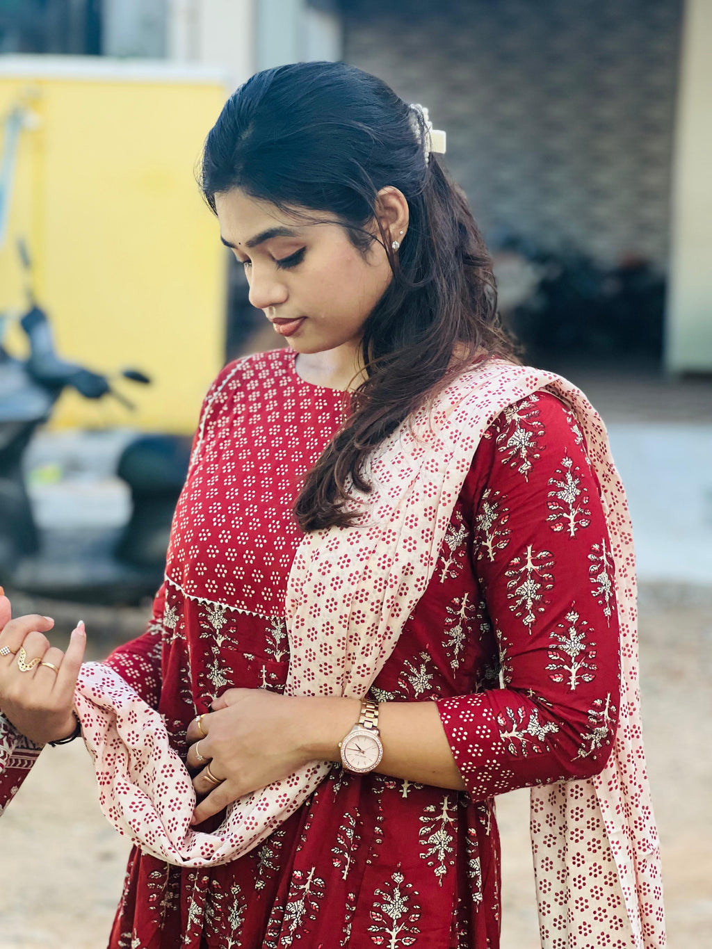 INARAH Cotton Anarkali set