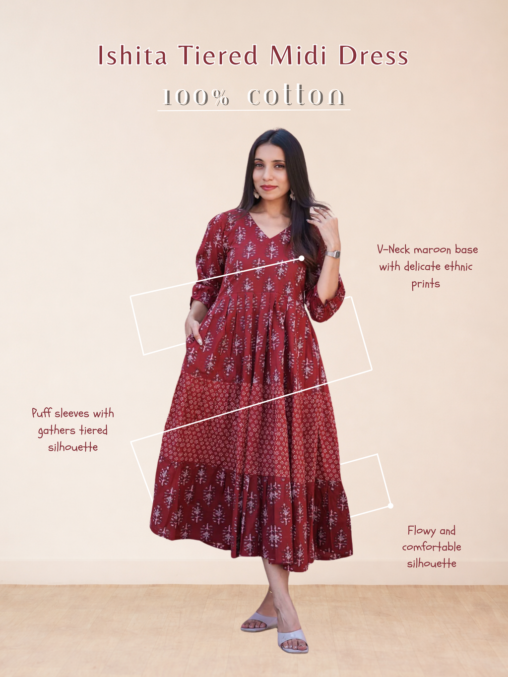 Ishita Tiered Midi Dress