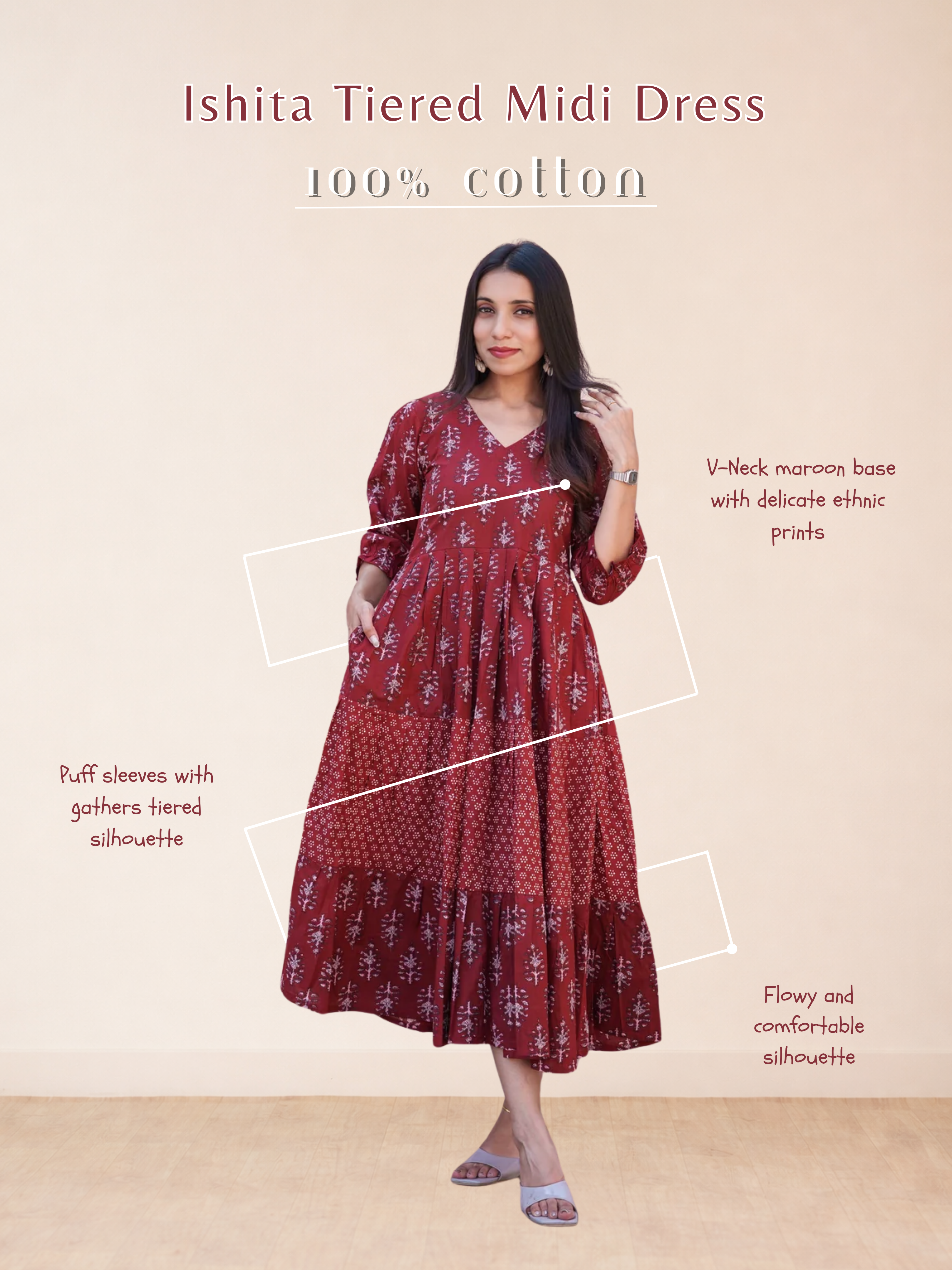 Ishita Tiered Midi Dress