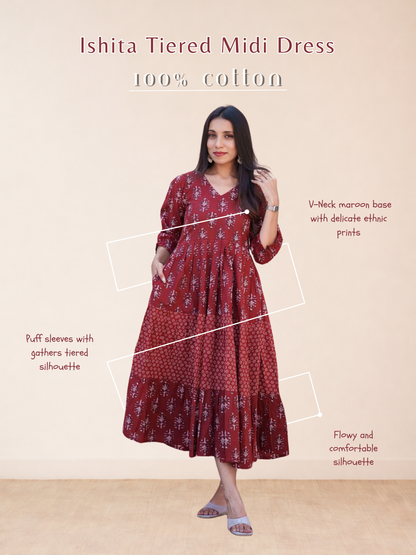 Ishita Tiered Midi Dress