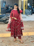INARAH Cotton Anarkali set