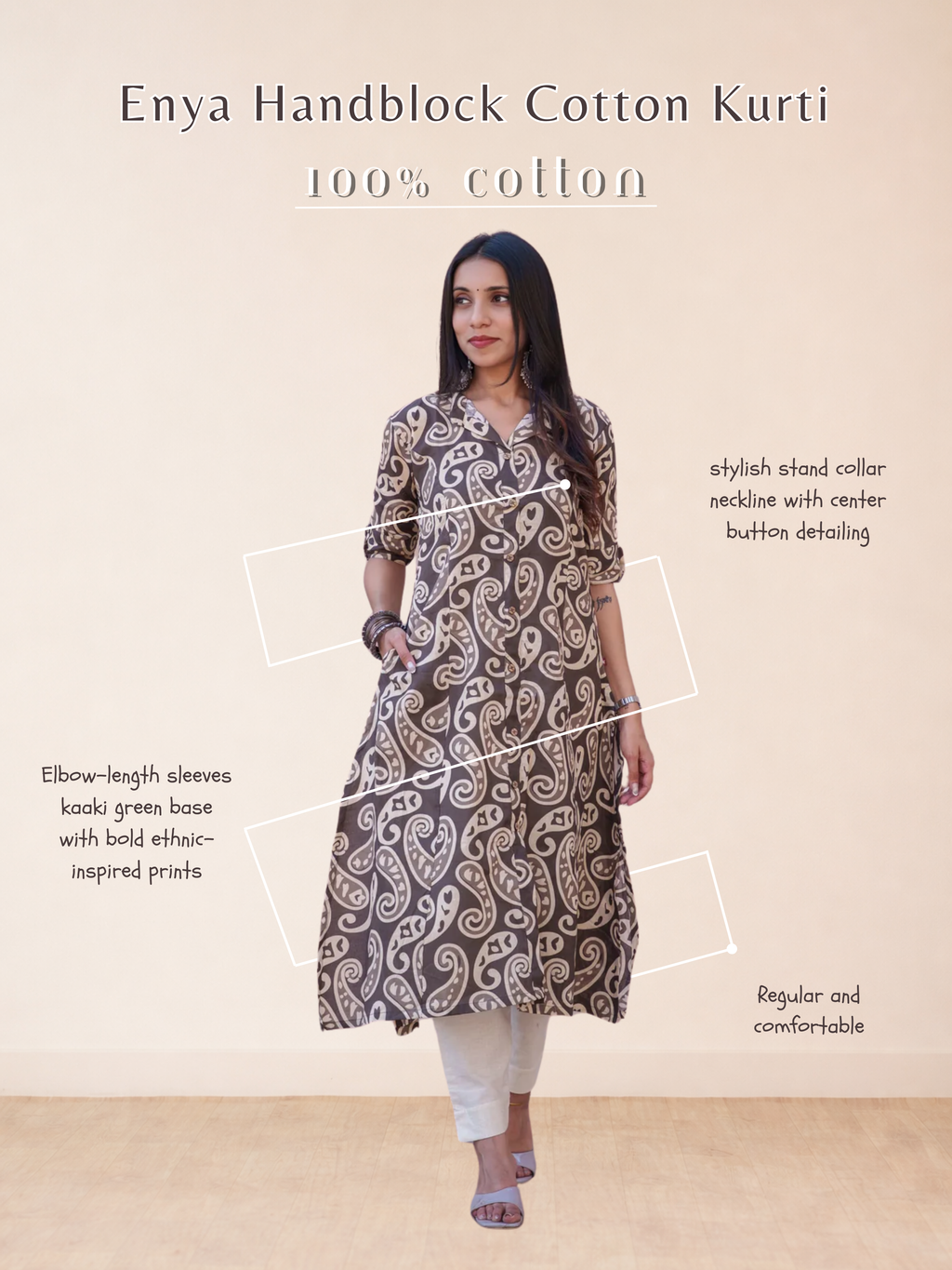 Enya Handblock Cotton Kurti