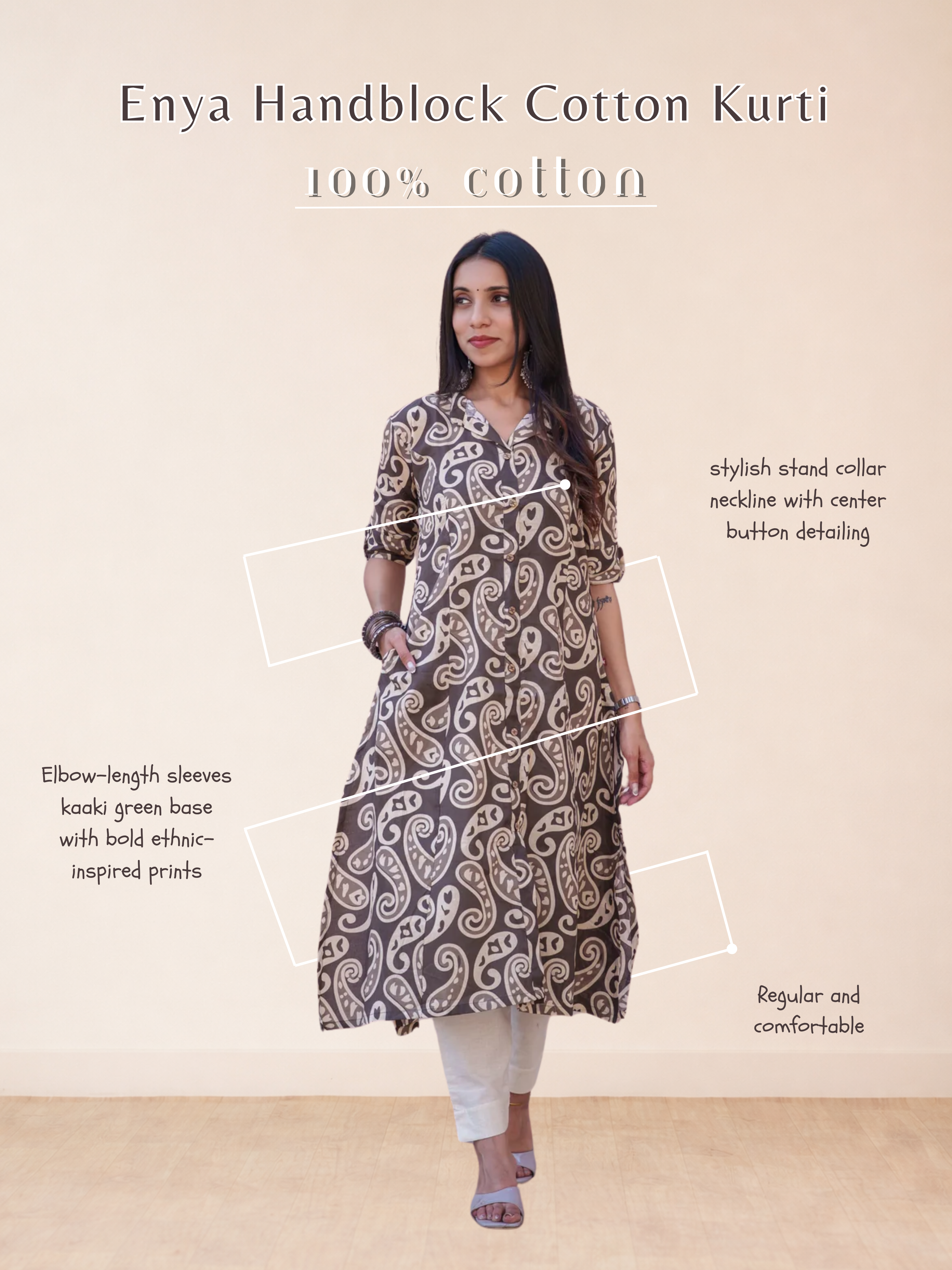 Enya Handblock Cotton Kurti