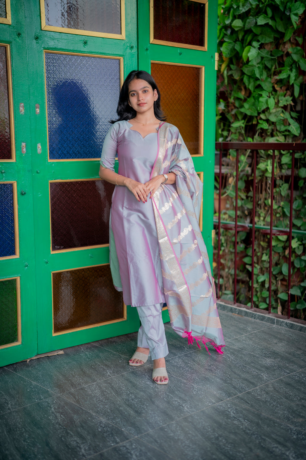 Iniyazh Semi Kanchi silk vegan Suit Set