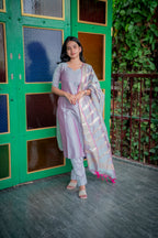 Iniyazh Semi Kanchi silk vegan Suit Set