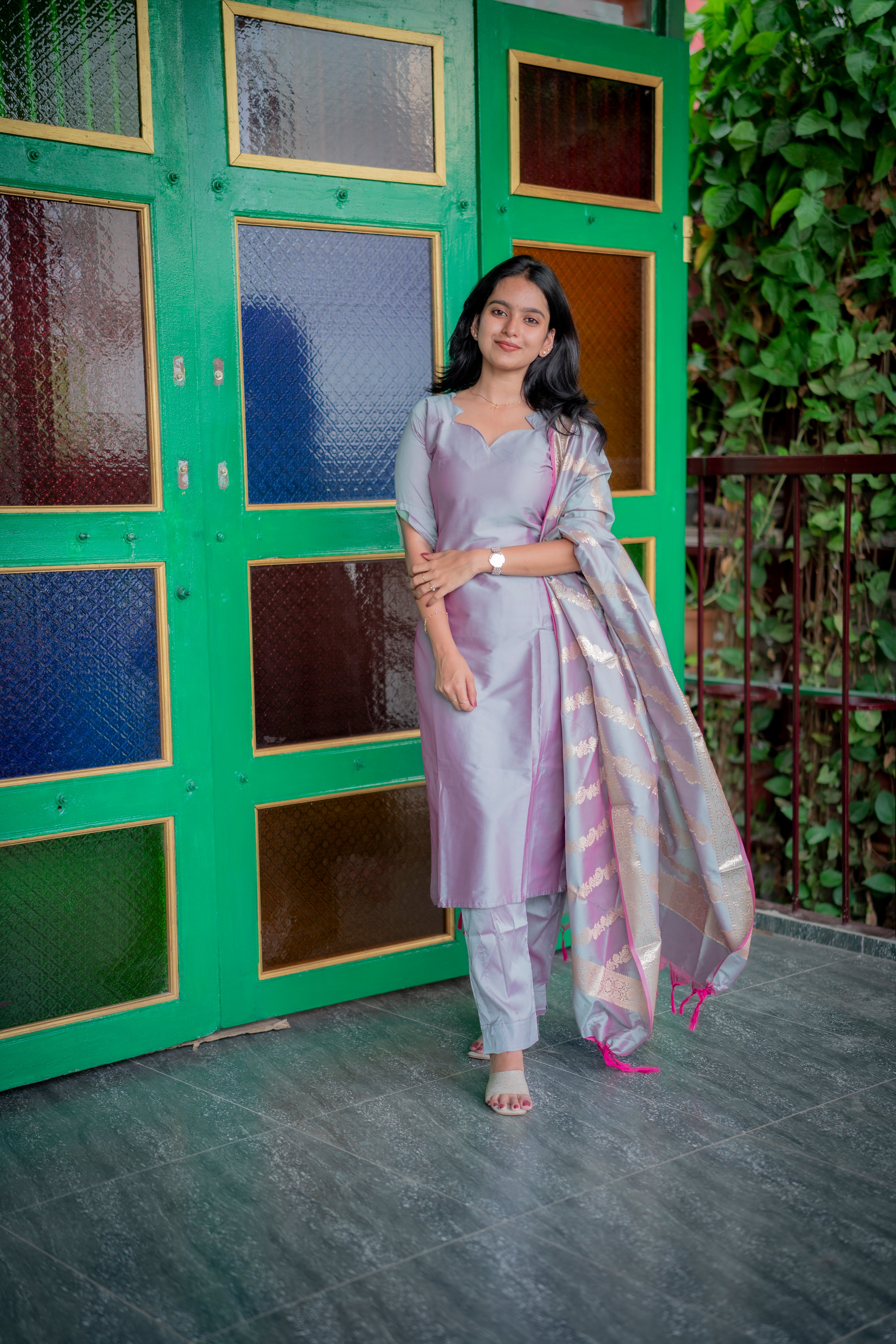Iniyazh Semi Kanchi silk vegan Suit Set