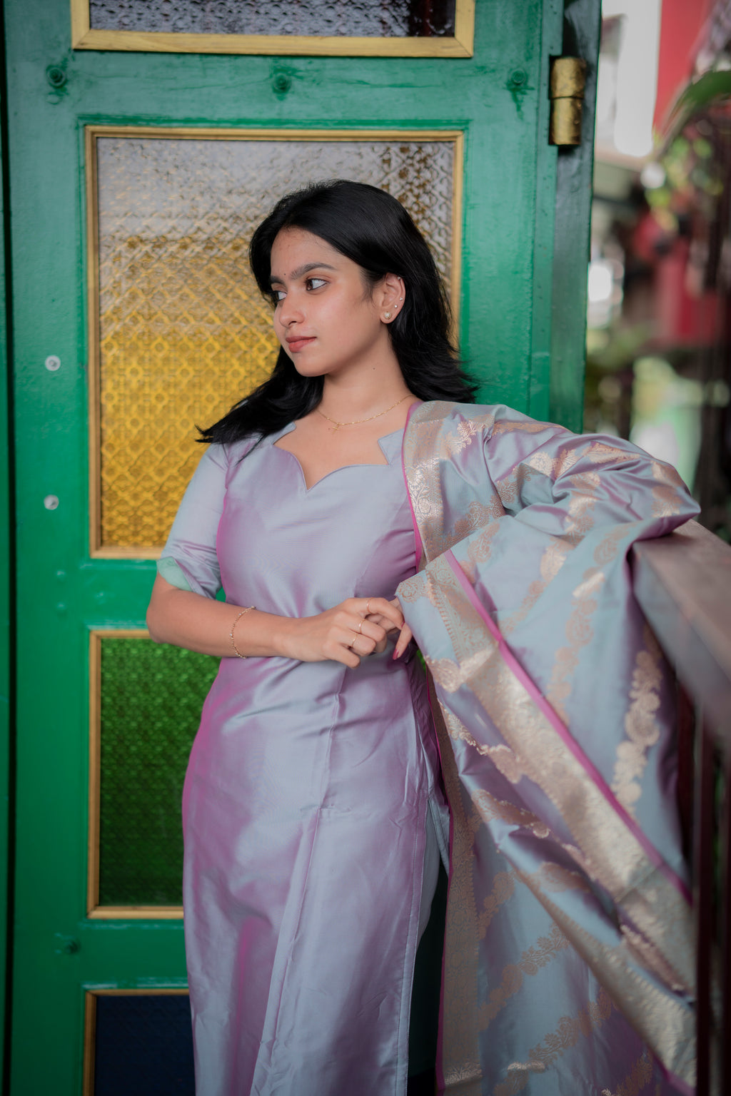 Iniyazh Semi Kanchi silk vegan Suit Set