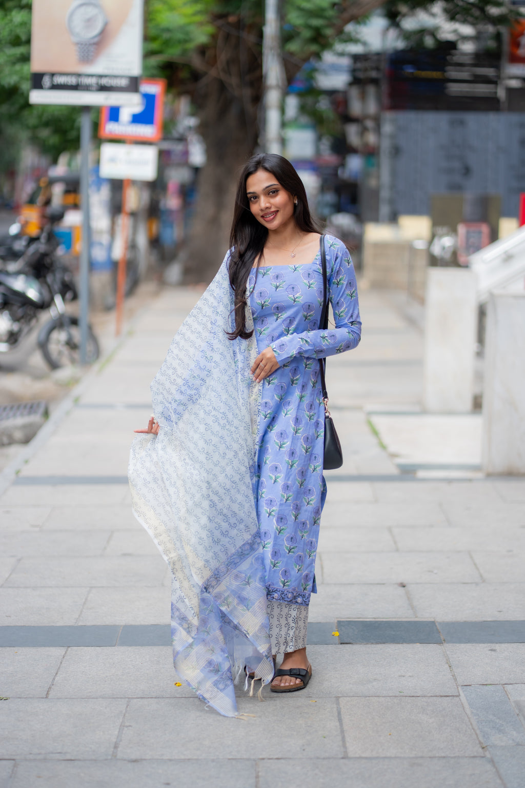 Riyana Handblock Printed Cotton  Suit Set