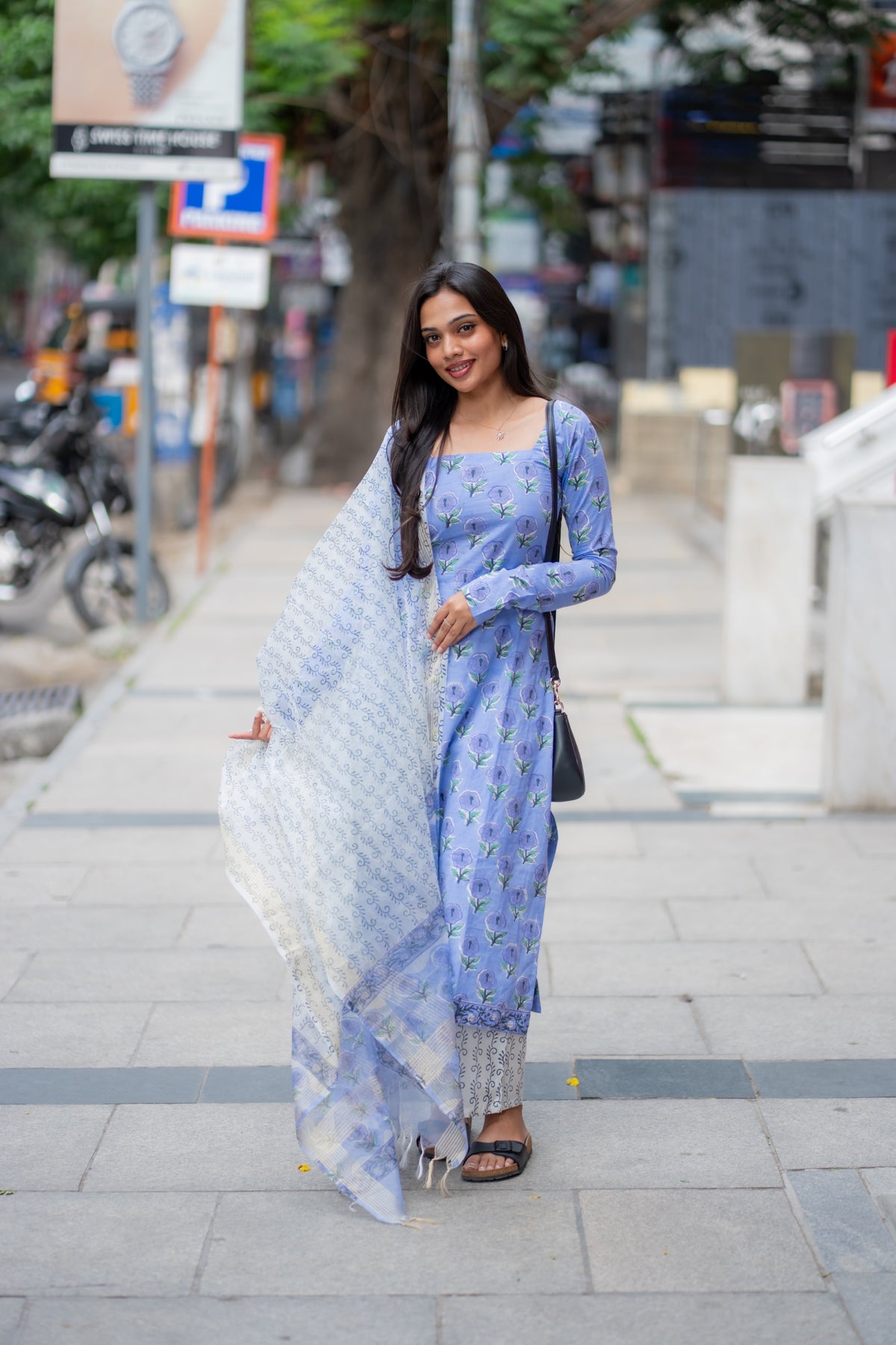 Riyana Handblock Printed Cotton  Suit Set