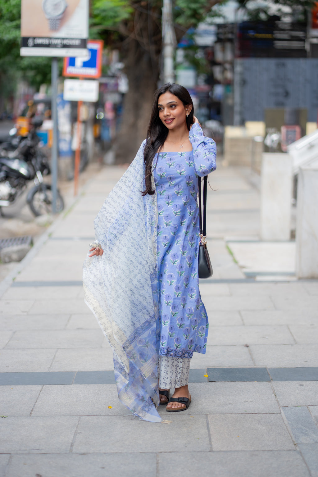 Riyana Handblock Printed Cotton  Suit Set