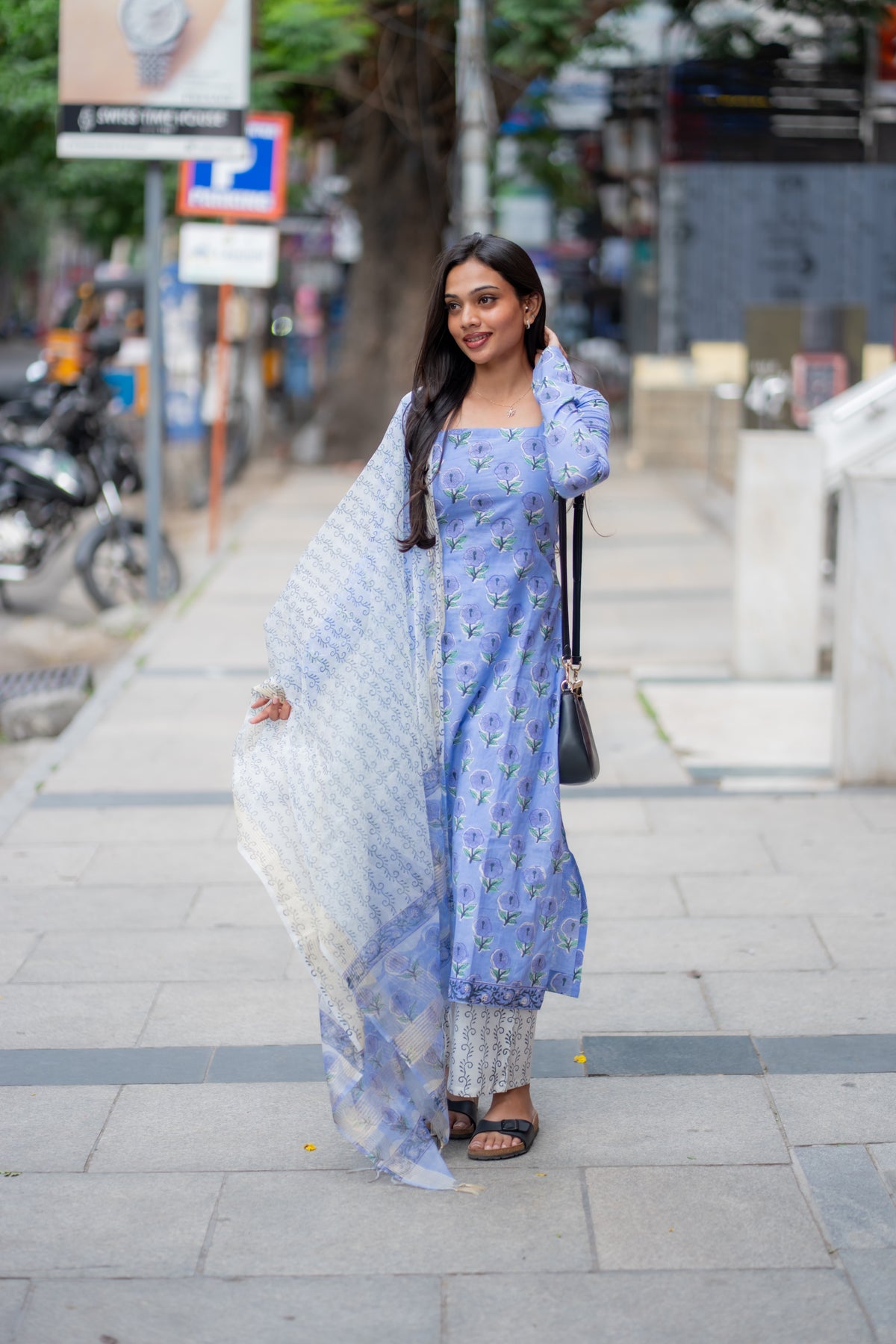 Riyana Handblock Printed Cotton  Suit Set