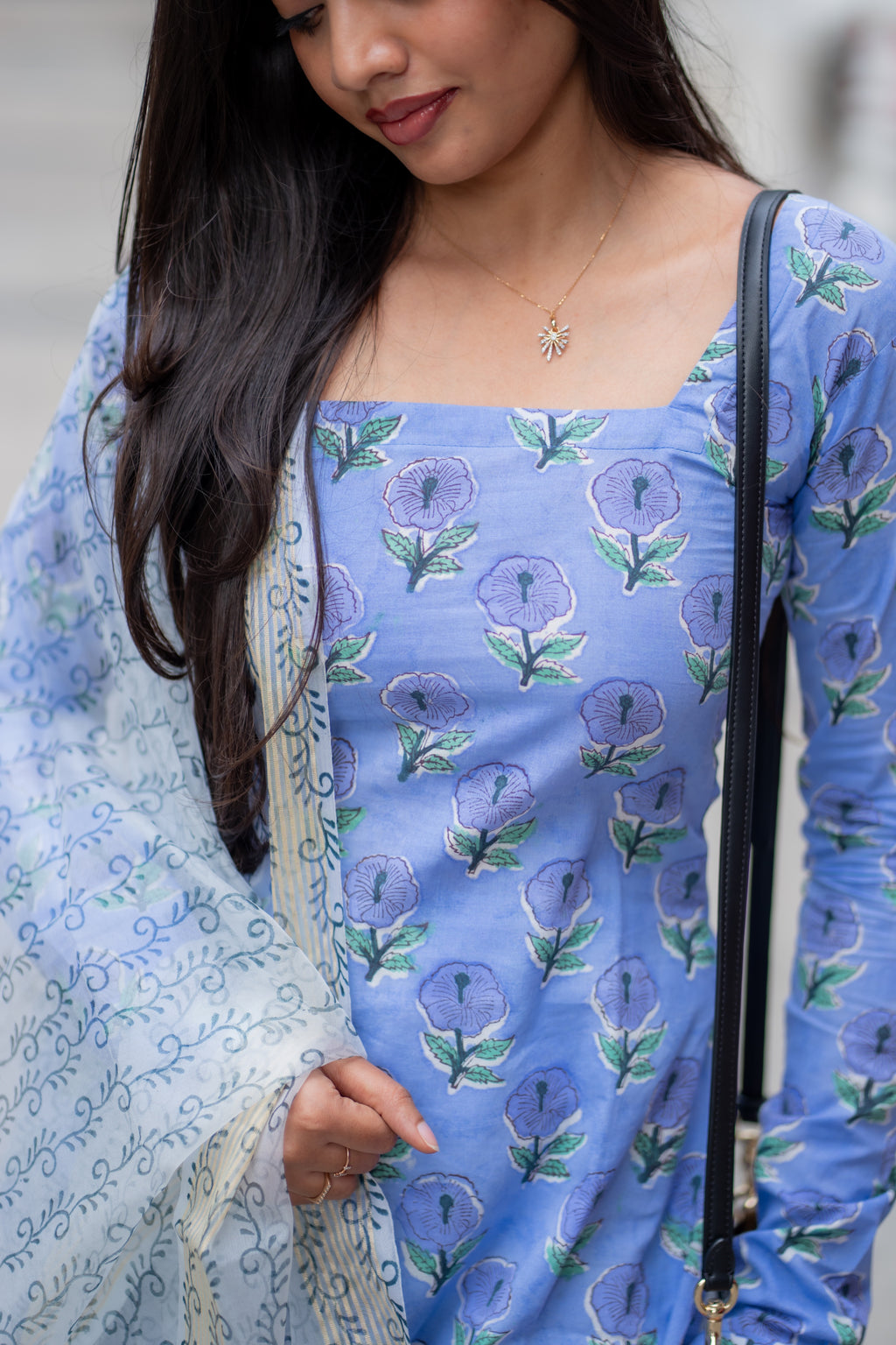 Riyana Handblock Printed Cotton  Suit Set