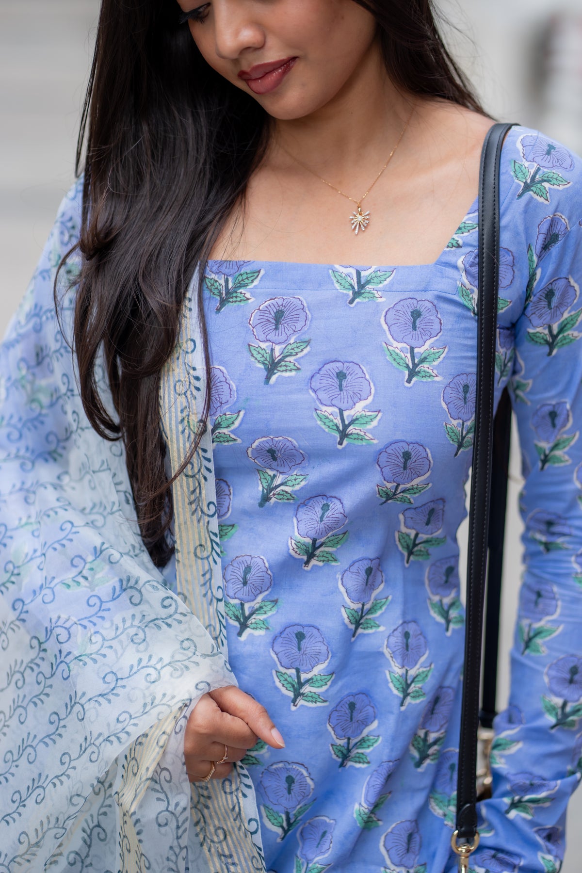 Riyana Handblock Printed Cotton  Suit Set