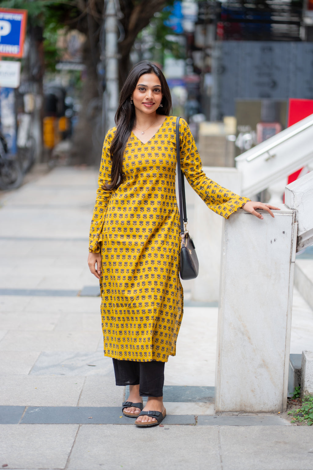 Sachi Cotton Handblock Printed Kurti