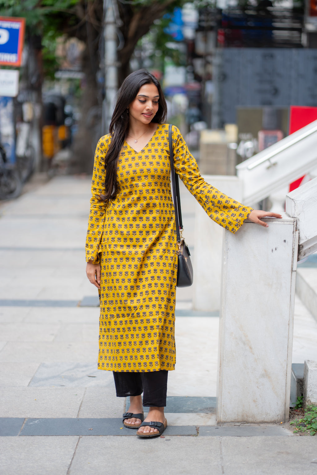 Sachi Cotton Handblock Printed Kurti