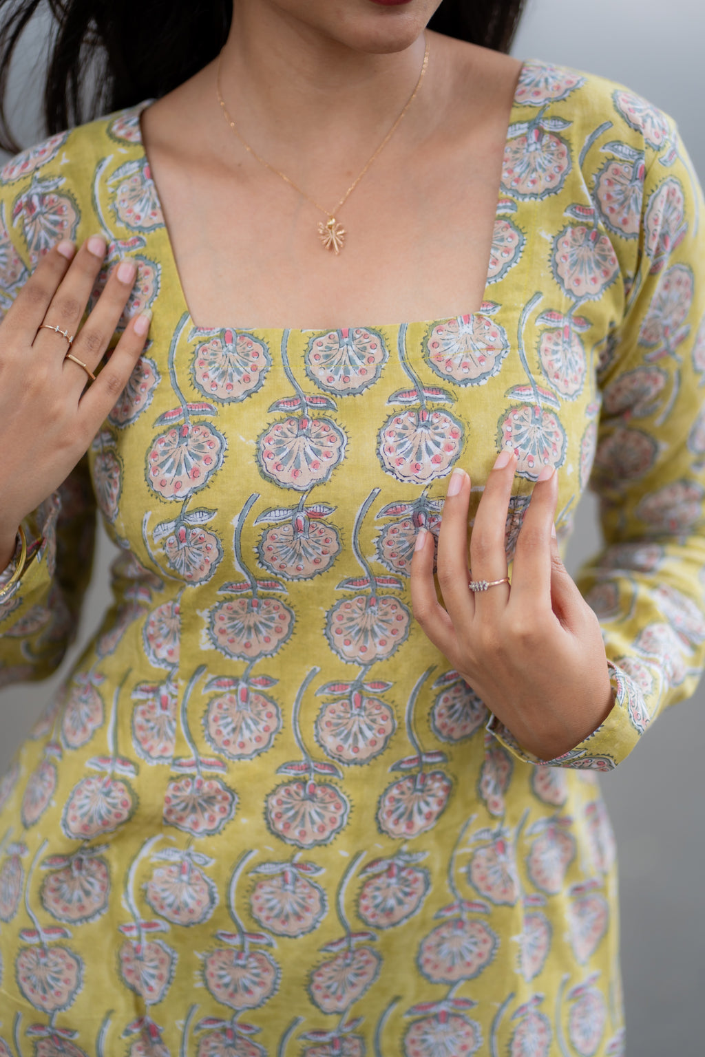 Athena Handblock Printed Cotton Kurti