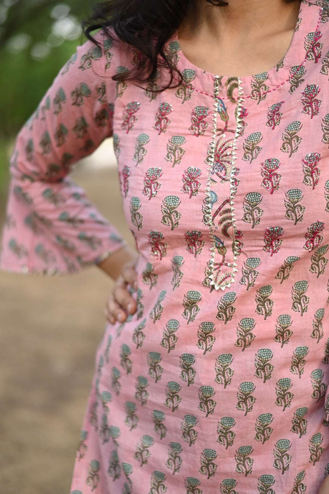 Kaya bell sleeves cotton kurti