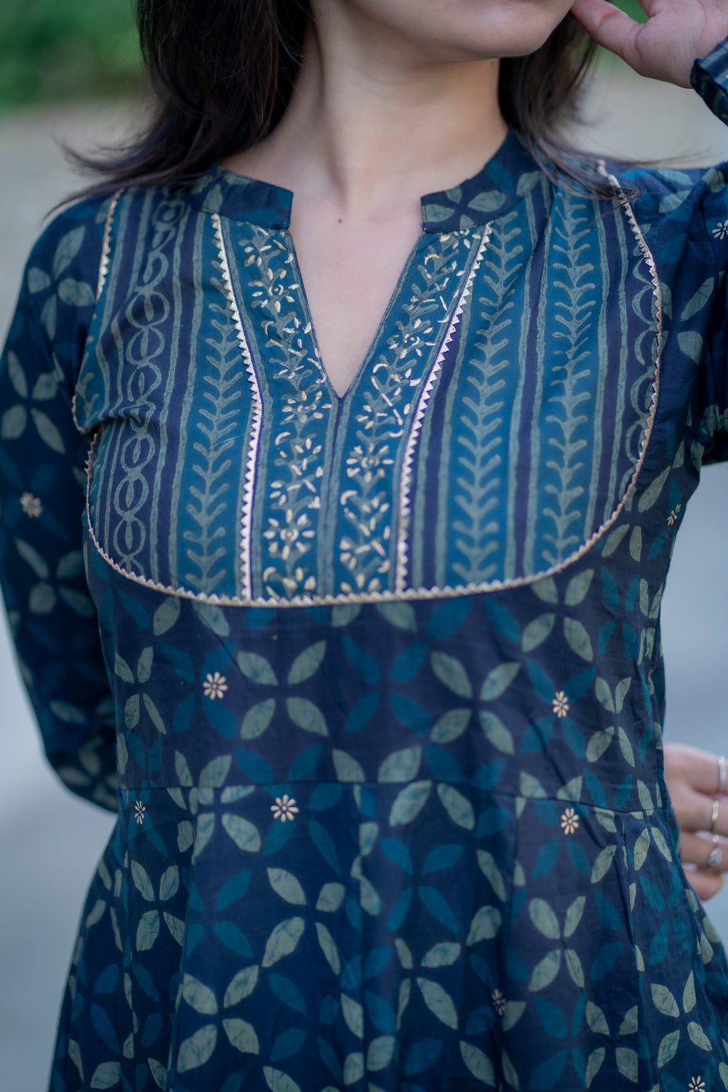 Indigo Cotton Kurta Pant Set