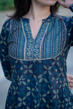 Indigo Cotton Kurta Pant Set