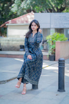 Indigo Cotton Kurta Pant Set