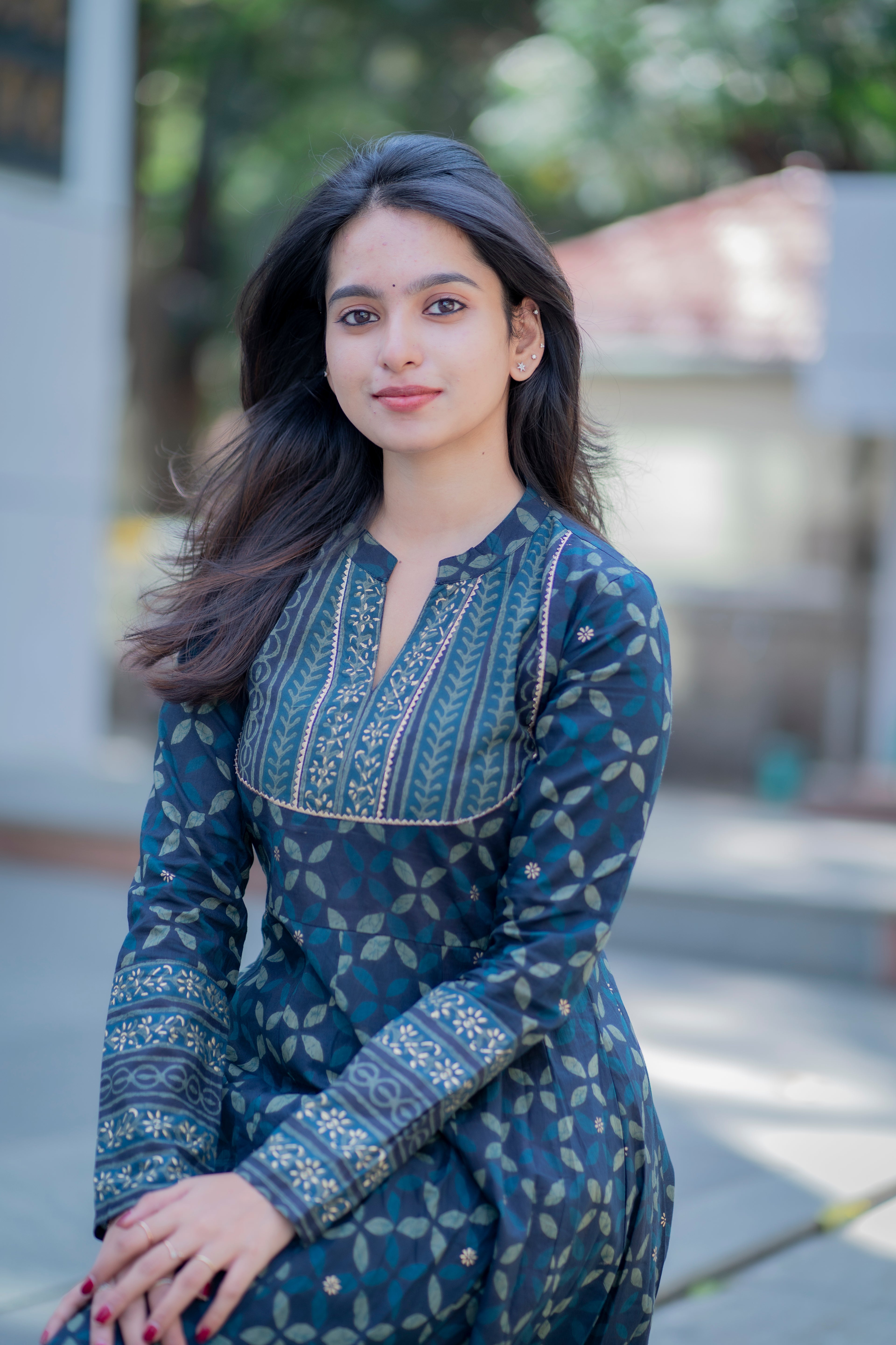 Indigo Cotton Kurta Pant Set