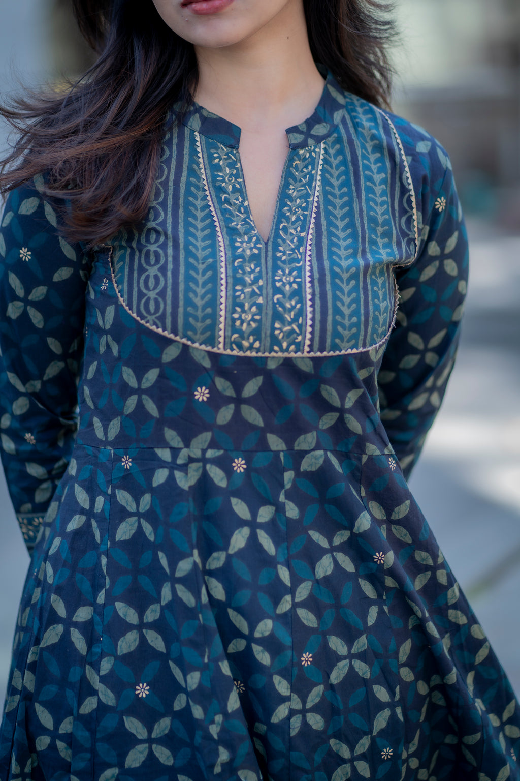 Indigo Cotton Kurta Pant Set