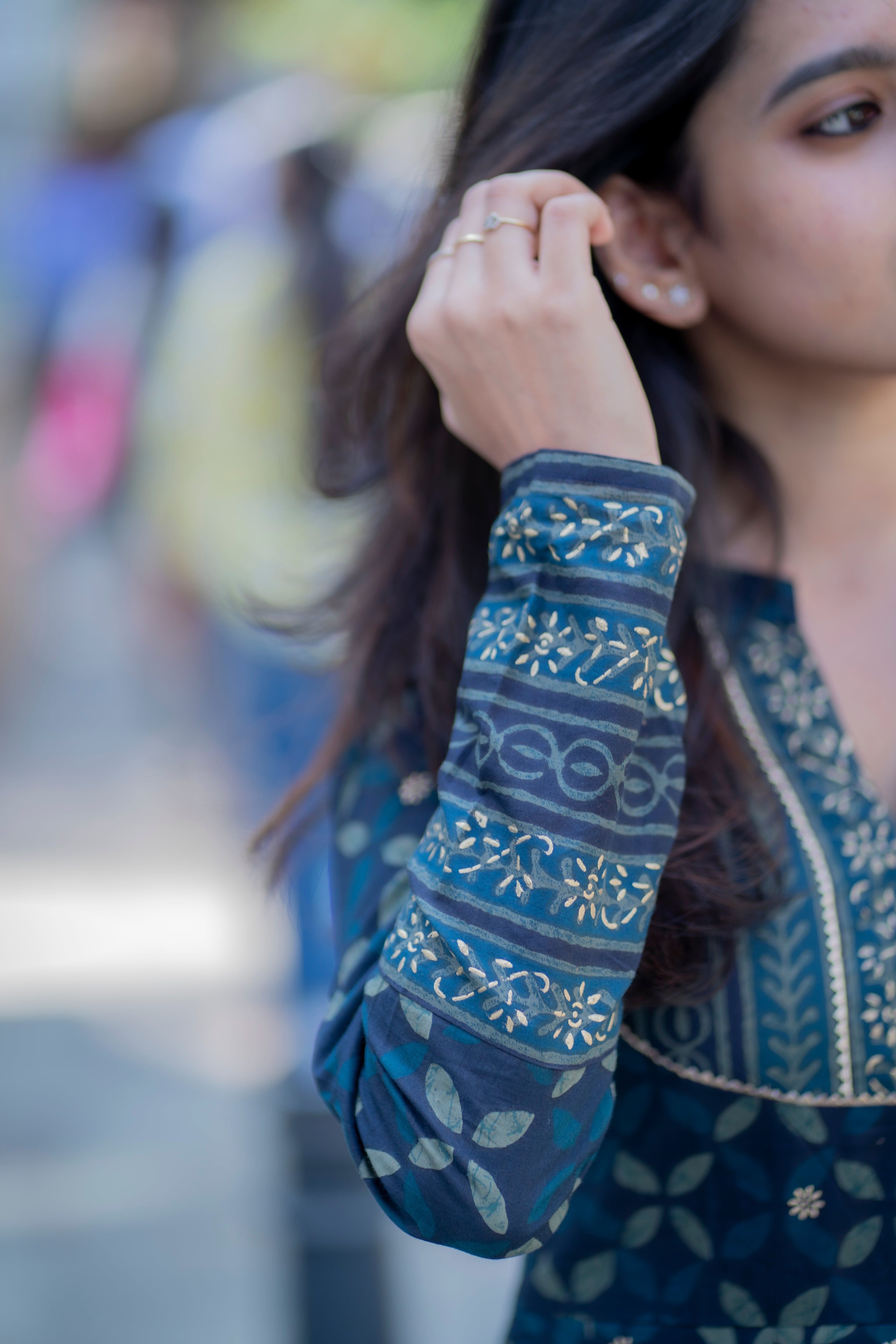 Indigo Cotton Kurta Pant Set