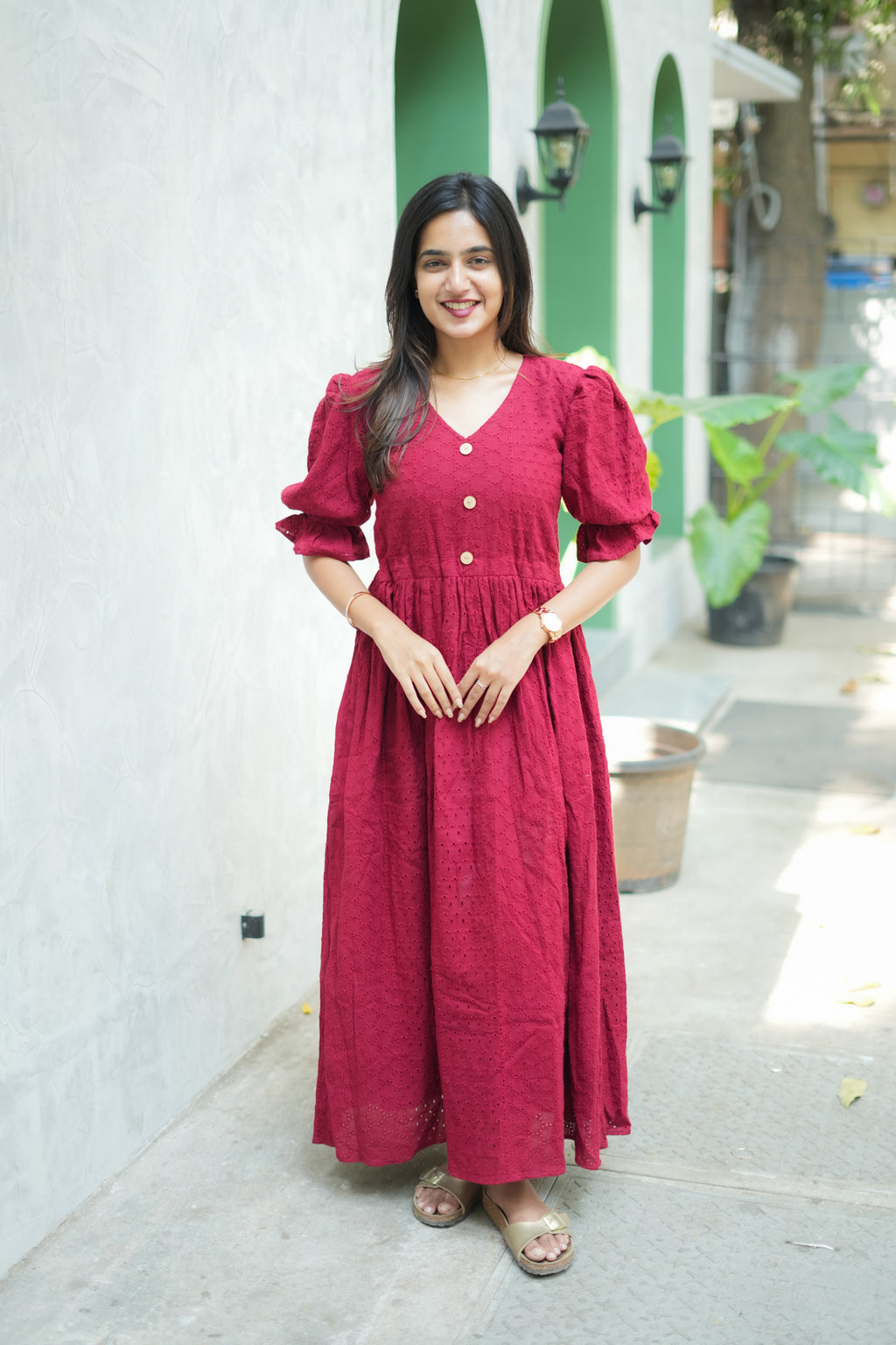 Steffy Schiffli Hakoba cotton Dress