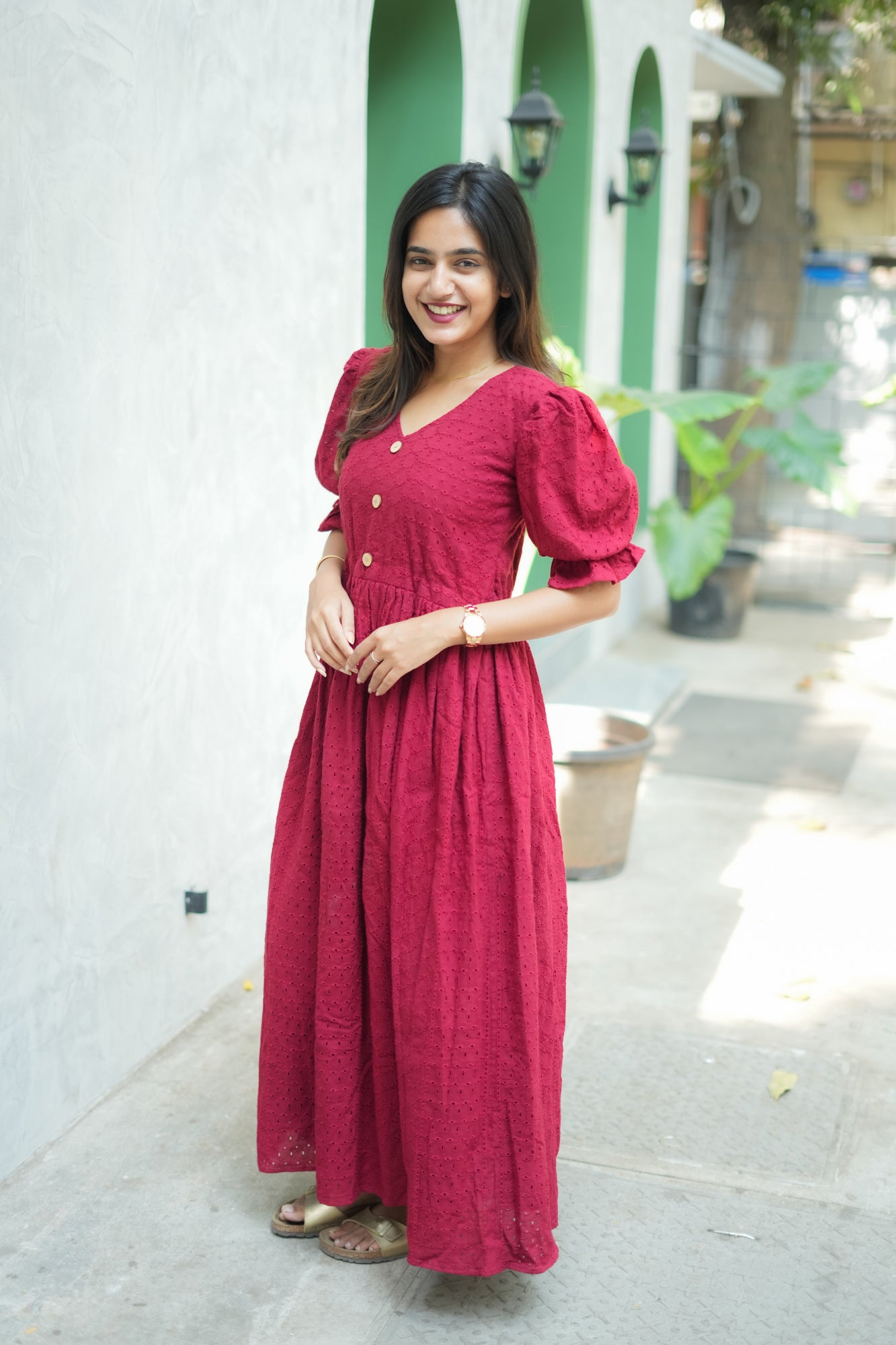 Steffy Schiffli Hakoba cotton Dress