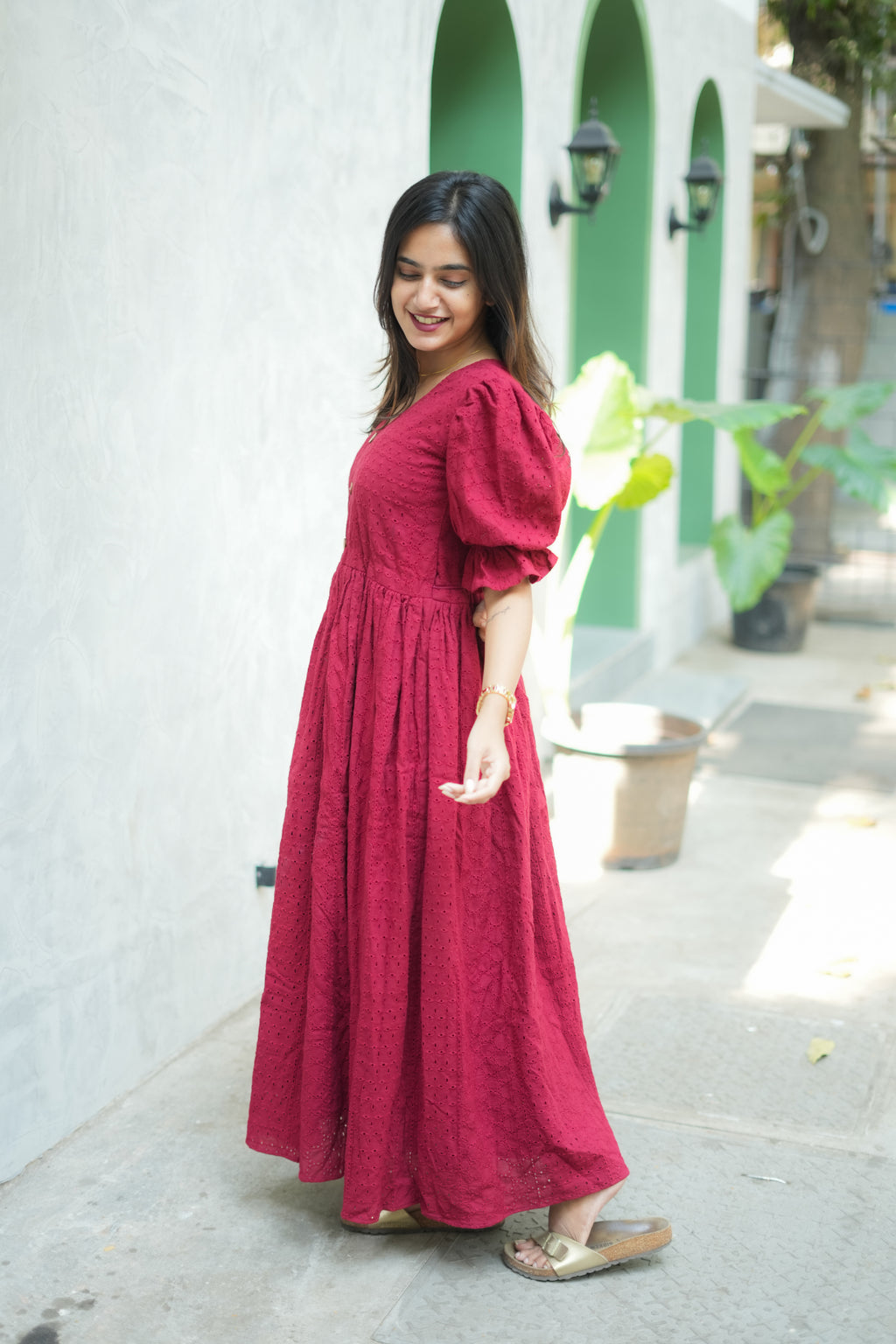 Steffy Schiffli Hakoba cotton Dress