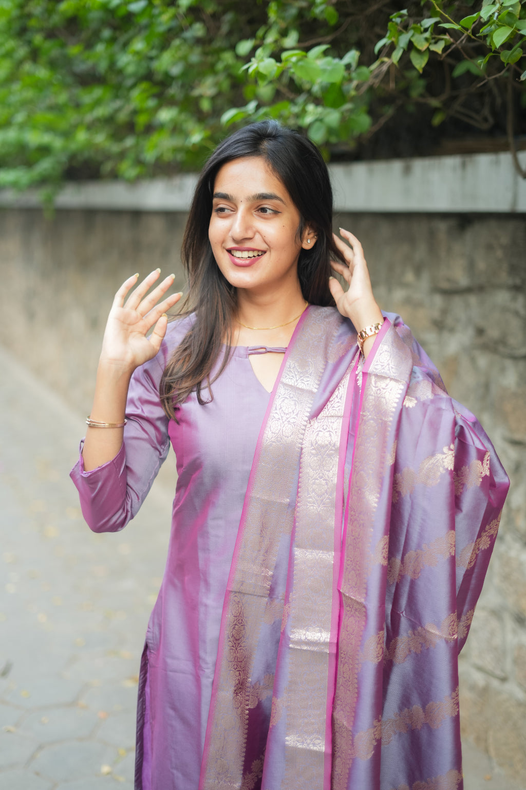 Varnika Semi Kanchi silk vegan Suit Set