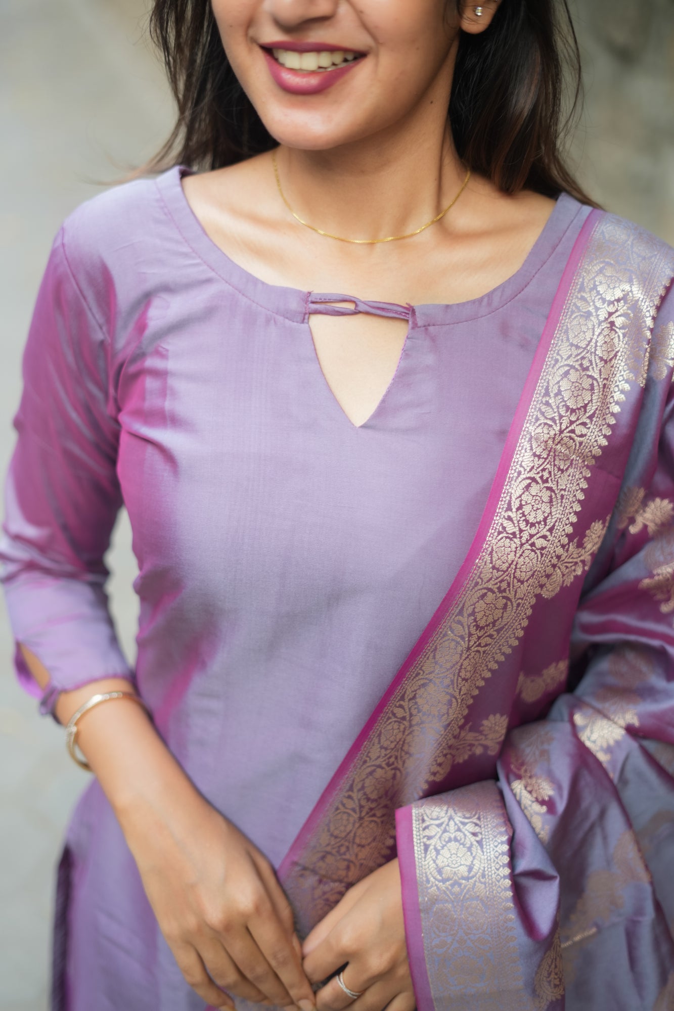 Varnika Semi Kanchi silk vegan Suit Set