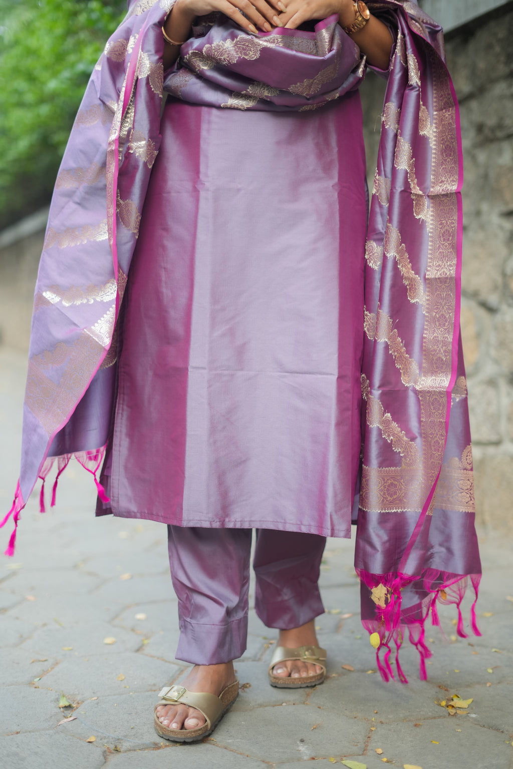 Varnika Semi Kanchi silk vegan Suit Set